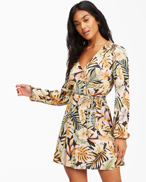 0 Spring Romance Mini Wrap Dress Black ABJWD00354 Billabong