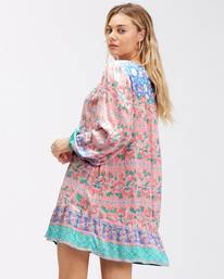 4 Boho Babe Long Sleeve Babydoll Dress Multicolor ABJWD00373 Billabong