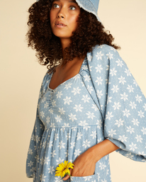 3 Wrangler Just A Dream Babydoll Dress Blue ABJWD00453 Billabong