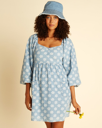 0 Wrangler Just A Dream Babydoll Dress Blue ABJWD00453 Billabong
