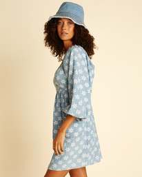 1 Wrangler Just A Dream Babydoll Dress Blue ABJWD00453 Billabong