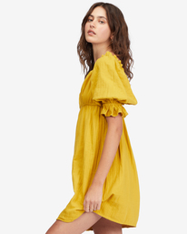 2 Perfect Paradise Babydoll Dress Yellow ABJWD00466 Billabong