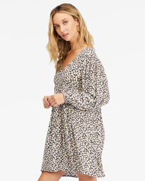 2 Secret Wish Long Sleeve Babydoll Dress Black ABJWD00475 Billabong