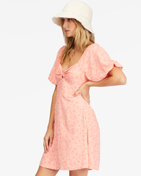 1 Loving Life Puff Sleeve Mini Dress Pink ABJWD00489 Billabong