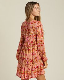 2 Hearts Desire Long Sleeve Mini Dress Pink ABJWD00507 Billabong
