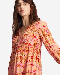 3 Hearts Desire Long Sleeve Mini Dress Pink ABJWD00507 Billabong