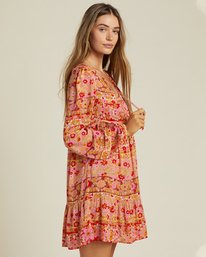 1 Hearts Desire Long Sleeve Mini Dress Pink ABJWD00507 Billabong