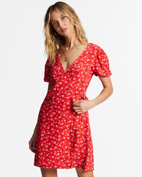 0 Hot Tropics - Vestido Envolvente Mini para Mujer Rojo ABJWD00524 Billabong