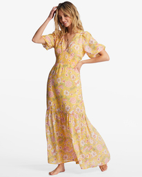 3 Spellbound - Maxi vestito da Donna Yellow ABJWD00533 Billabong