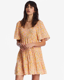 1 Take A Chance Babydoll Dress Orange ABJWD00544 Billabong