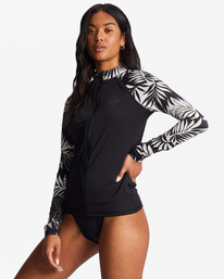 3 Core UPF 50 Long Sleeve Zip-Up Rashguard Black ABJWR00229 Billabong