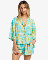 1 All Good Button-Down Top Blue ABJWT00179 Billabong