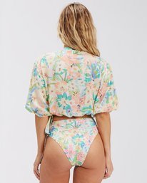 3 Too Cute Puff Sleeve Crop Top White ABJWT00264 Billabong
