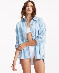 0 In The Tide Button-Down Shirt Blue ABJWT00315 Billabong