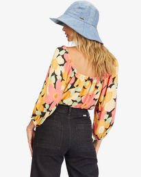 2 Sun City 2 Puff Sleeve Crop Top Multicolor ABJWT00327 Billabong