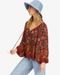 3 Peace & Love Long Sleeve Blouse Black ABJWT00337 Billabong