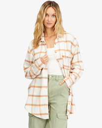0 So Stoked Long Sleeve Flannel Shirt White ABJWT00361 Billabong