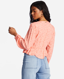 2 Time Goes By Long Sleeve Crop Top Pink ABJWT00374 Billabong