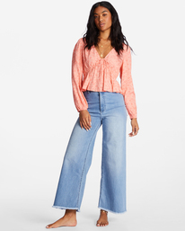 1 Time Goes By Long Sleeve Crop Top Pink ABJWT00374 Billabong