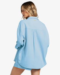billabong, Right On - Camicia a Maniche Lunghe da Donna, SUMMER SKY (bft0) Right On - Long Sleeve Shirt for Women ABJWT00413