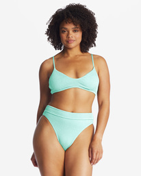 2 Summer High V-Neck Bralette Bikini Top Green ABJX300206 Billabong