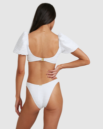 6 Wave Check Puff Sleeve Bikini Top  ABJX300501 Billabong