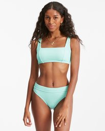 4 Summer High Square Bralette Underwire Bikini Top Green ABJX300591 Billabong