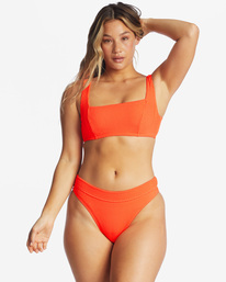 7 Summer High Square Bralette Underwire Bikini Top Orange ABJX300591 Billabong