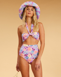 1 Salty Blonde Halleys Garden Wrap Halter Bikini Top Multicolor ABJX300638 Billabong