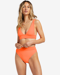 0 Lined Up Remi - Laag Uitgesneden Triangel Bikinitop voor Dames Pink ABJX300733 Billabong