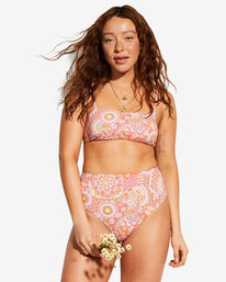 1 Billabong x Smiley Good Times Zoe - Aan twee kanten draagbare Korte Bikinitop voor Dames Multicolor ABJX300755 Billabong