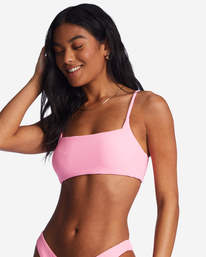 3 Tanlines Zoe Crop Bikini Top Pink ABJX300768 Billabong