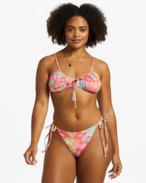 4 Coast Is Clear Ruched Triangle Bikini Top Multicolor ABJX300780 Billabong