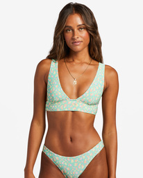 4 I Sea You Tanlines Plunge Bikini Top Green ABJX300824 Billabong