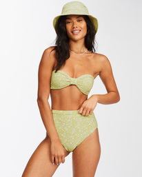 5 Little Whispers High Retro High-Waisted Bikini Bottoms Green ABJX400444 Billabong