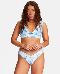 5 Bleached Blue Fiji Cheeky Bikini Bottoms Red ABJX400518 Billabong
