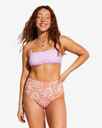 1 Billabong x Smiley Good Times Hi Retro Reversible High Leg Bikini Bottoms Multicolor ABJX400759 Billabong