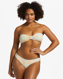5 Check Please Cocoa Skimpy Bikini Bottoms Multicolor ABJX400829 Billabong