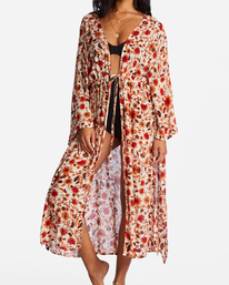 3 Cosmic Dreamer Kimono Beach Cover-Up White ABJX600194 Billabong