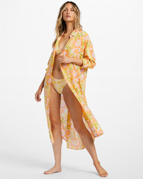 1 Daylight Dreamin Midi Shirt Swim Cover-Up Orange ABJX600210 Billabong