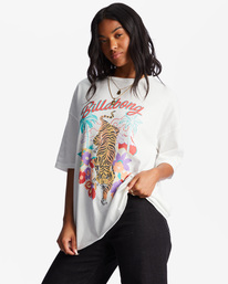 1 Easy Tiger Oversized T-Shirt White ABJZT01025 Billabong