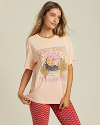 1 Desert Nights Graphic Boyfriend T-Shirt Pink ABJZT01072 Billabong