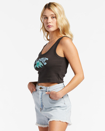 1 Kamea Kalo Arch Cropped Tank Top Black ABJZT01235 Billabong