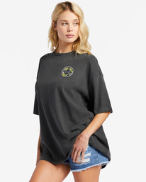 1 Kamea Monstera Diamond Oversized T-Shirt Black ABJZT01236 Billabong