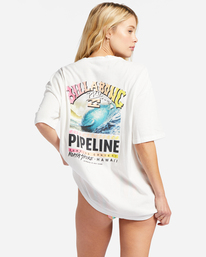 billabong, Pipeline Poster - T-shirt oversize pour Femme, SALT CRYSTAL (scs) Pipeline Poster - Oversized T-Shirt for Women ABJZT01247