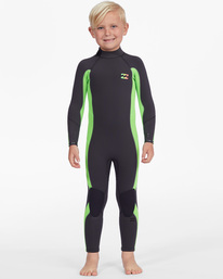 1 Boy's (2-7) 3/2mm Absolute Back Zip Wetsuit Green ABTW100103 Billabong