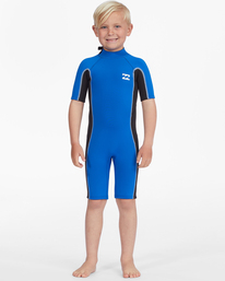 1 Boy's (2-7) 2/2mm Absolute Short Sleeve Back Zip Springsuit Blue ABTW500104 Billabong