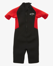 1 2/2mm Intruder - Short Sleeve Back Zip Springsuit for Boys 2-7 Red ABTW500105 Billabong