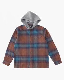 0 Boy's (2-7) Baja Hooded Flannel Shirt Green ABTWT00110 Billabong