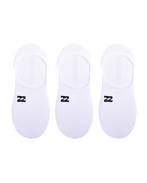 2 3-Pack Core No-Show Socks White ABYAA00169 Billabong